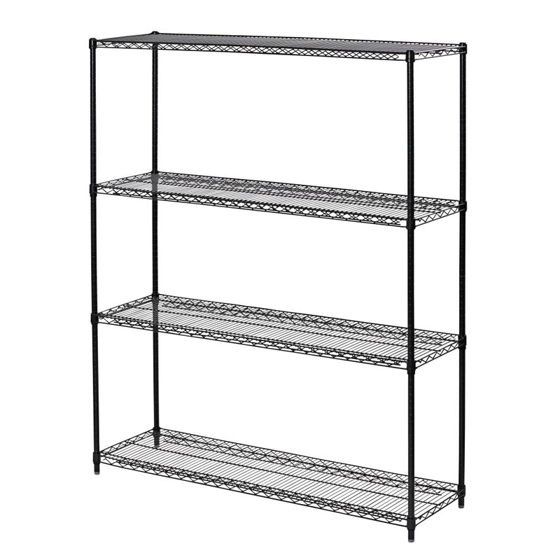 Alera Alera ALE AllPurpose Wire Shelving Starter Kit 4Shelf 60 x 18 x 72 Black Anthracite