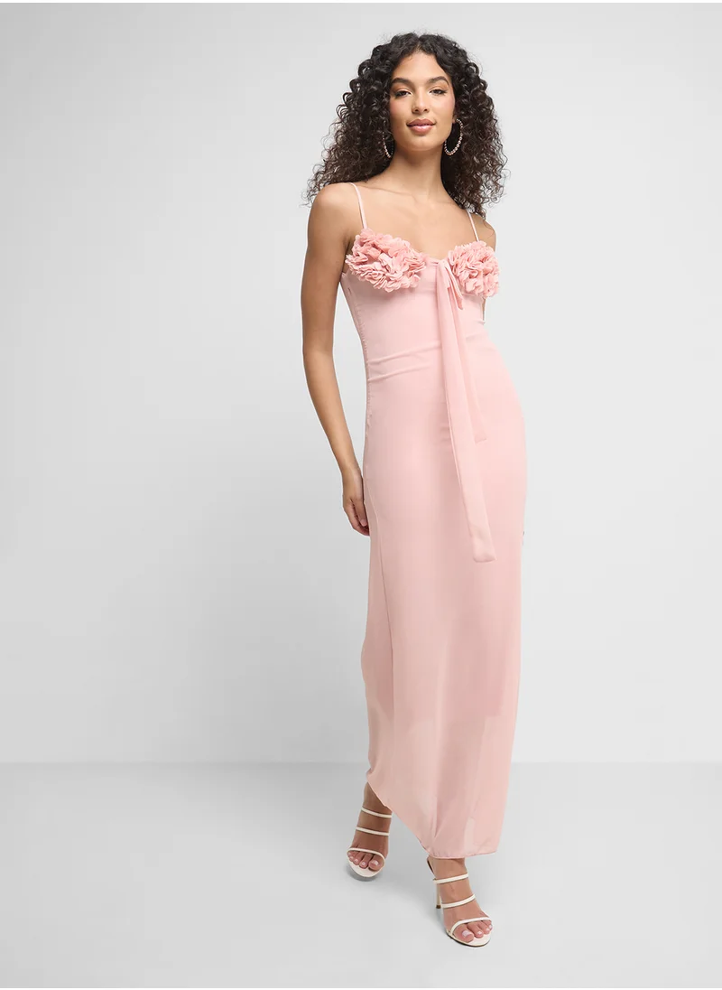 Ginger Strappy Smocking Detail Slip Dress