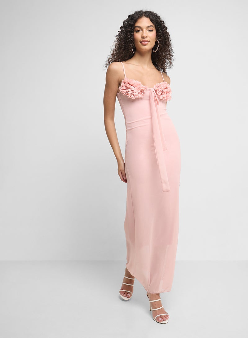 Ginger Strappy Smocking Detail Slip Dress - Image 1