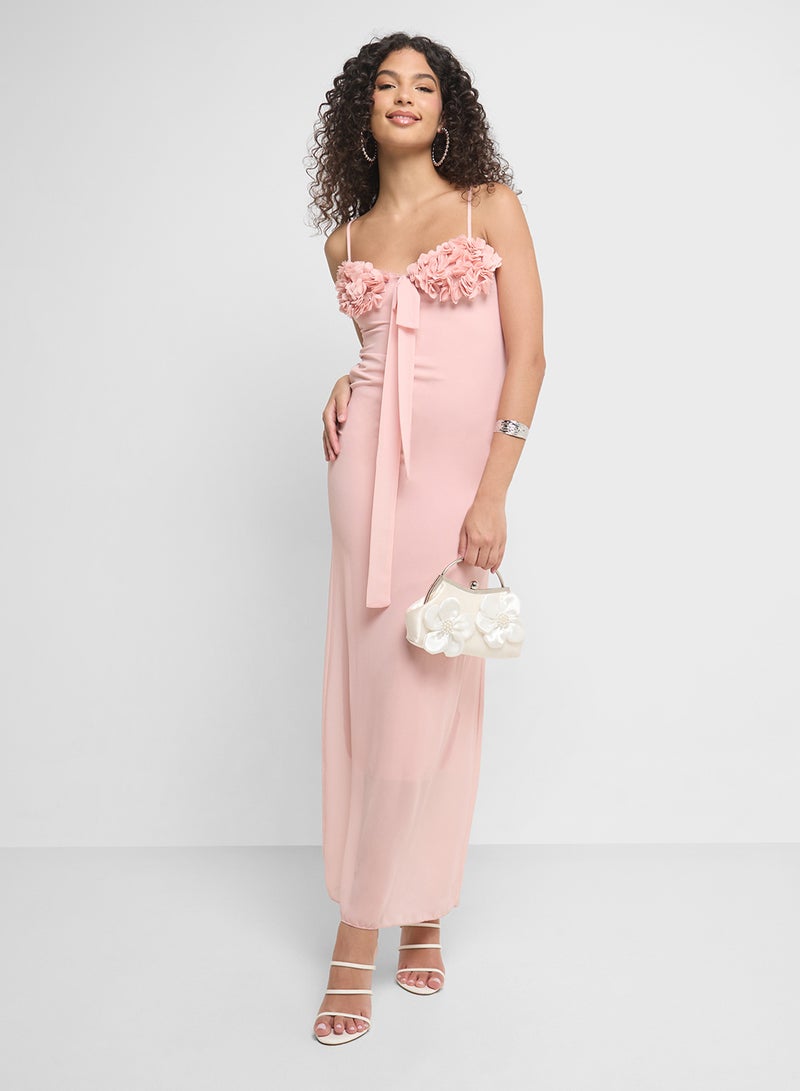 Ginger Strappy Smocking Detail Slip Dress - Image 4