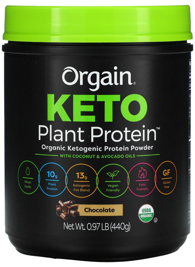 Keto Organic Plant Protein Powder Chocolate 0.97 lb (440 g)