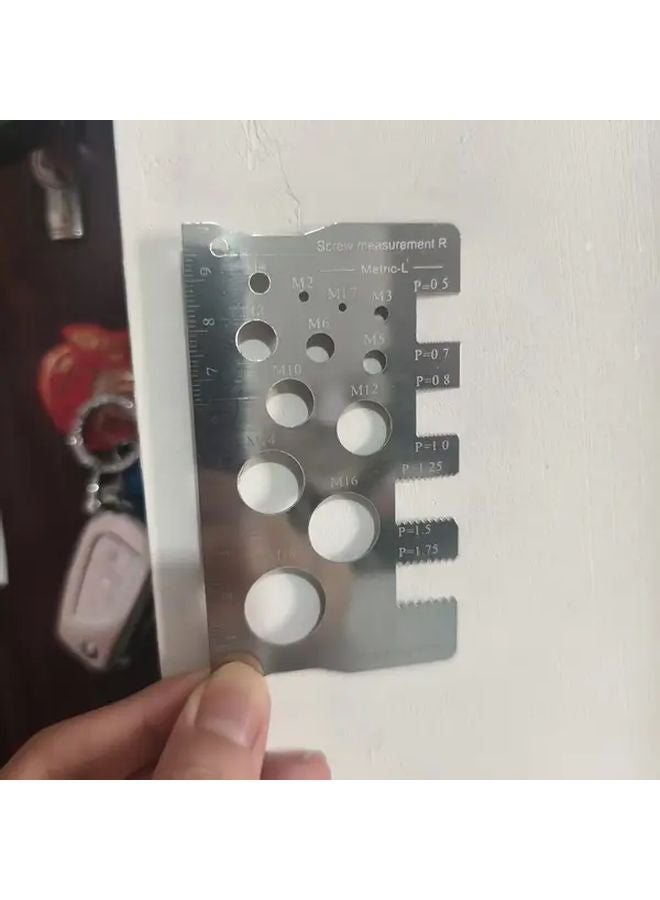 Heavy Duty Stainless Steel Screw Measuring Ruler Set Thread Gauge M12 Pitch Diameter Caliper - Image 1