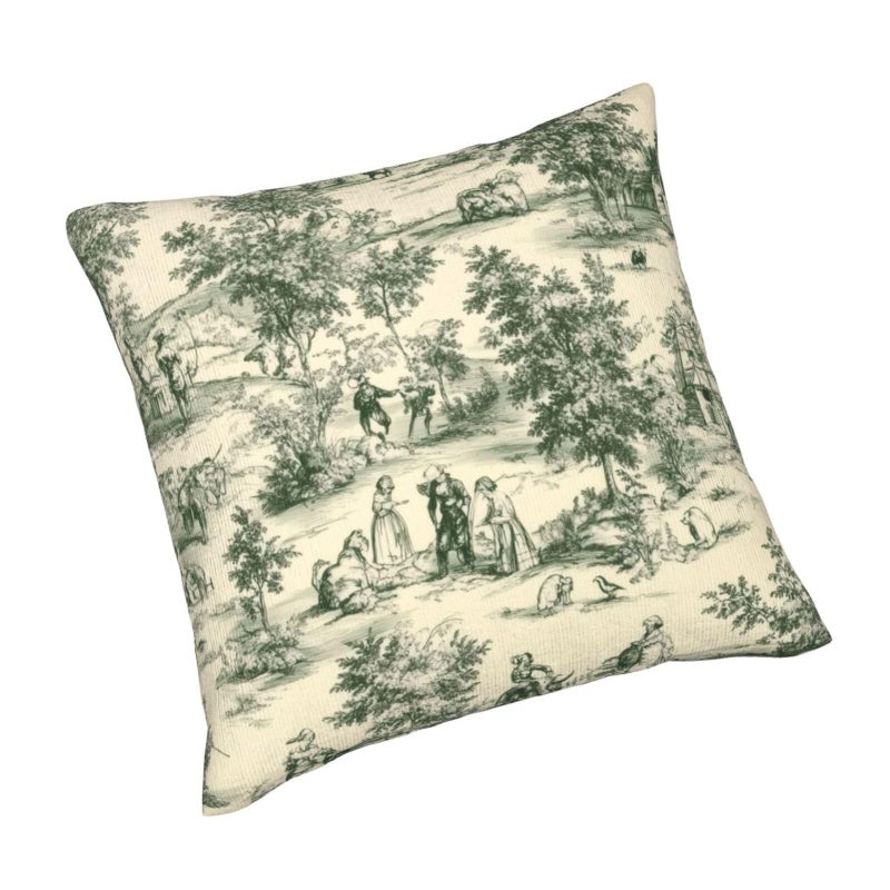 Droerfes French Vintage Throw Pillow Covers Set of 2 Couch Pillow Case Decoration Cushion Covers for Sofa Home Living Room Bedroom Outdoor 18X18 Inch - Image 4