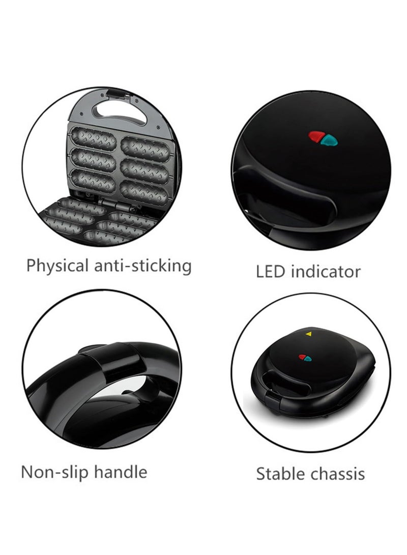 آر إيه أف آلة صنع هوت دوج كهربائية صغيرة منزلية، آلة صنع سجق، آلة صنع عصا الوافل، آلة صنع آلات إفطار متعددة الأغراض غير لاصقة، مثالية للإفطار والوجبات الخفيفة والحلويات والمزيد - Image 4