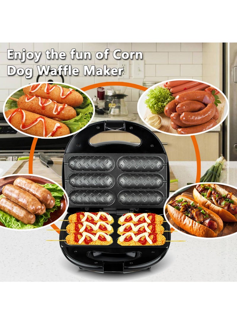 آر إيه أف آلة صنع هوت دوج كهربائية صغيرة منزلية، آلة صنع سجق، آلة صنع عصا الوافل، آلة صنع آلات إفطار متعددة الأغراض غير لاصقة، مثالية للإفطار والوجبات الخفيفة والحلويات والمزيد - Image 2