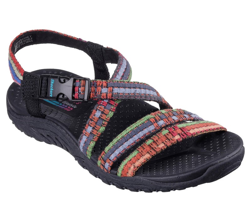 Skechers Women's Reggae-Sew Me-Boho Woven Strappy Slingback Sandal, Black Multi, 10 - Image 3