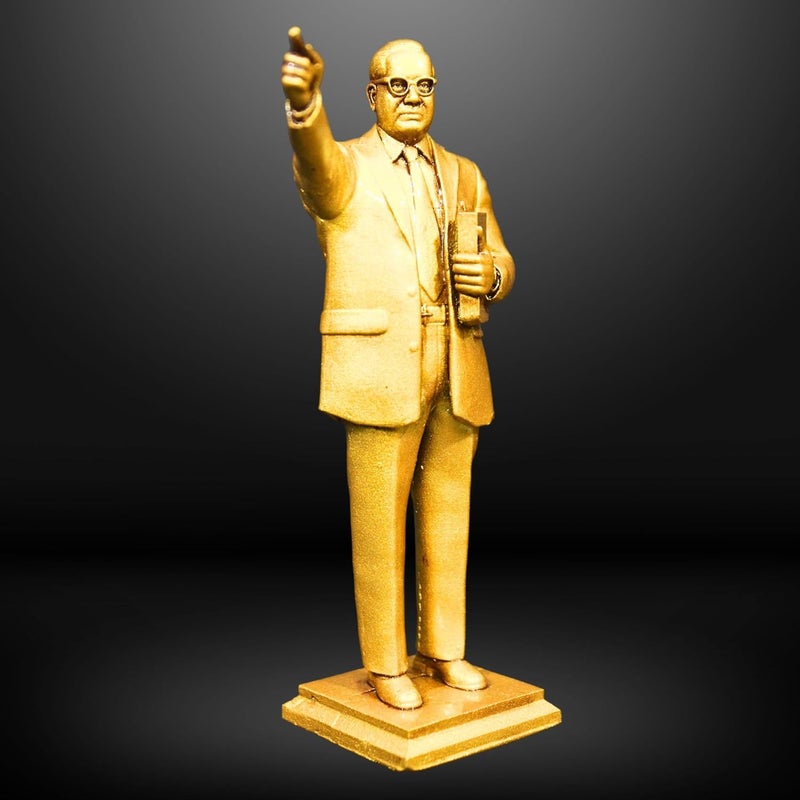 NEEANN Dr BR Ambedkar Statue 5 Inches Polystone Murti Standing Posture Pratima Brass Copper Bronze Finish Symbol of Justice Equality Home Office and Car Dashboard Brass - Image 3