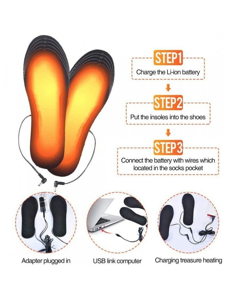 Generic Shoes Heating Pad Mat USB Heating Insole Electric Foot Warming Charging And Heating Size Can Be Cut Washable  - Image 3