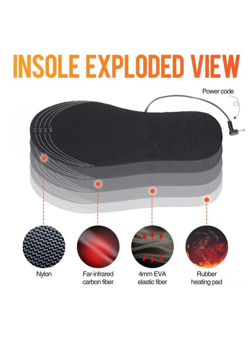 Generic Shoes Heating Pad Mat USB Heating Insole Electric Foot Warming Charging And Heating Size Can Be Cut Washable  - Image 2