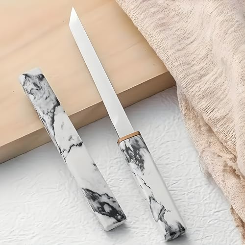 Kneefcy White Handle Knife with Blade Cover – Precision Stainless Steel Cutter for Fruit Cutting, Kitchen Use, Craft, DIY | Lightweight Compact Utility Knife with Plastic Grip - Image 5