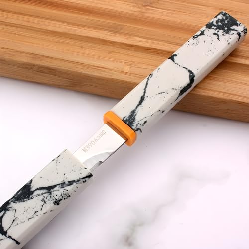 Kneefcy White Handle Knife with Blade Cover – Precision Stainless Steel Cutter for Fruit Cutting, Kitchen Use, Craft, DIY | Lightweight Compact Utility Knife with Plastic Grip - Image 4