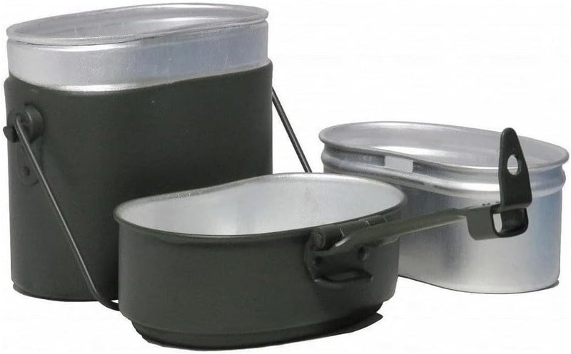 Mil-Tec Unisex Adult Cookware Set - Durable Aluminum Mess Kit with Folding Handles, Silver - Image 2