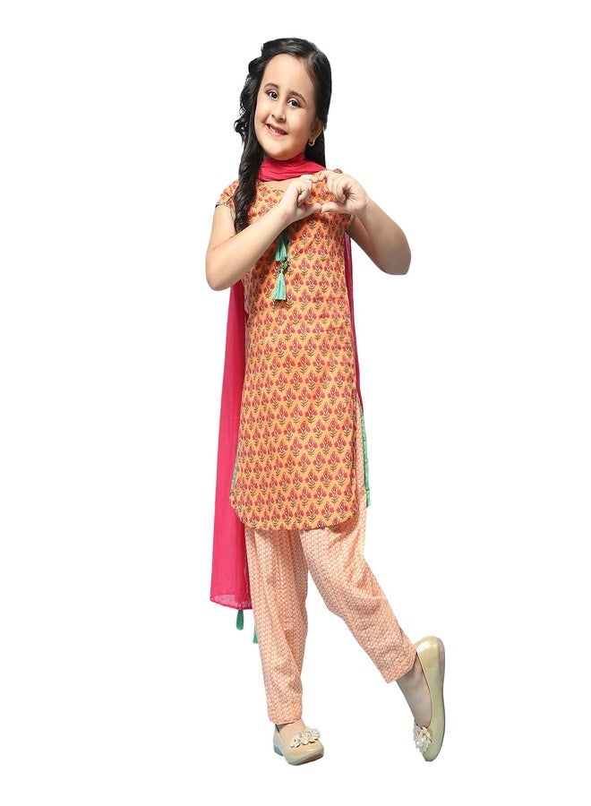 BIBA GIRLS PRINTED STRAIGHT KID(KW2671_PEACH_9) - Image 1