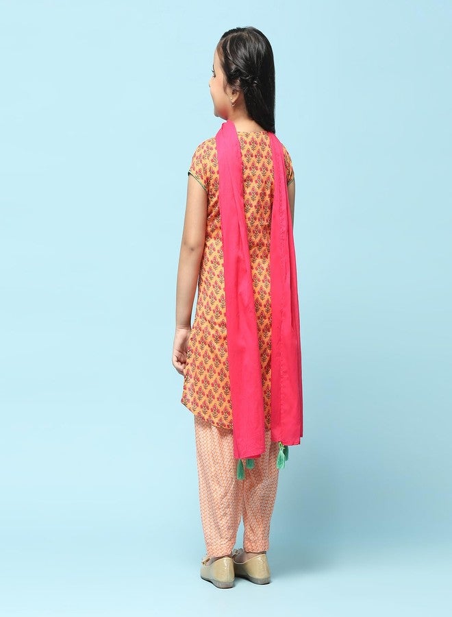 BIBA GIRLS PRINTED STRAIGHT KID(KW2671_PEACH_9) - Image 4