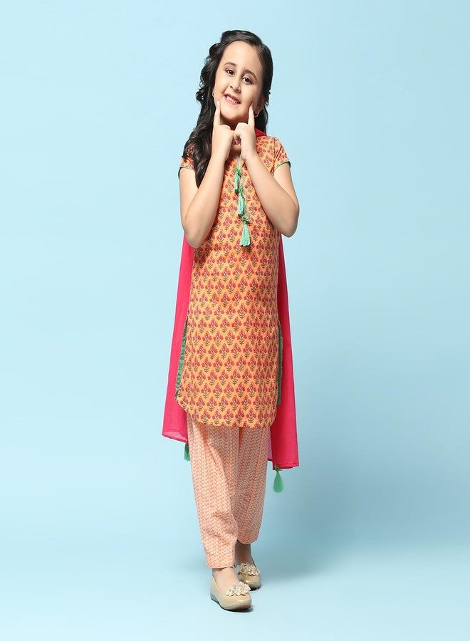 BIBA GIRLS PRINTED STRAIGHT KID(KW2671_PEACH_9) - Image 2