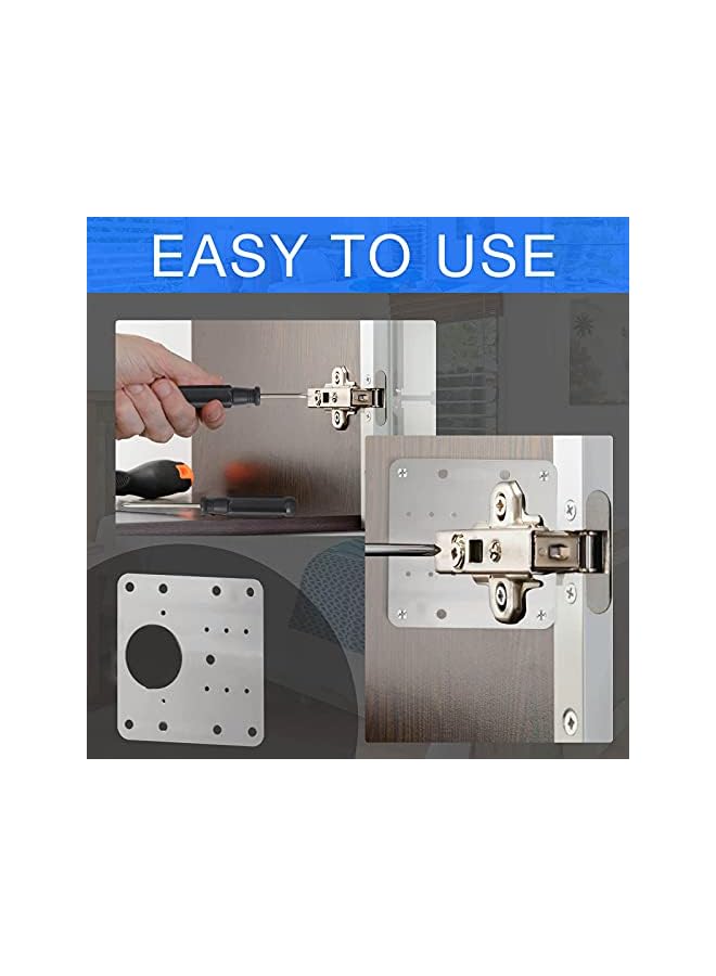 S-TOP 6Pcs Cabinet Hinge Repair Plate Kit, Side Plate Repair Piece Bracket door Hinge Fix cantilever hinge,cabinet hinge repair plate with 36 Mounting Screws for Protecting Wooden，Kitchen - Image 3