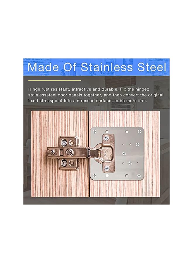 S-TOP 6Pcs Cabinet Hinge Repair Plate Kit, Side Plate Repair Piece Bracket door Hinge Fix cantilever hinge,cabinet hinge repair plate with 36 Mounting Screws for Protecting Wooden，Kitchen - Image 2