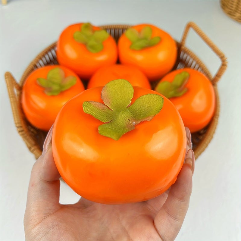 7pcs Realistic Artificial Persimmons Foam Decorations For Home Party Holiday Kitchen Hotel - Image 2