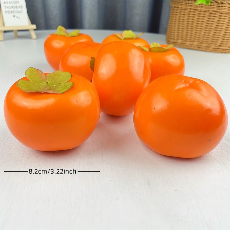 7pcs Realistic Artificial Persimmons Foam Decorations For Home Party Holiday Kitchen Hotel - Image 3