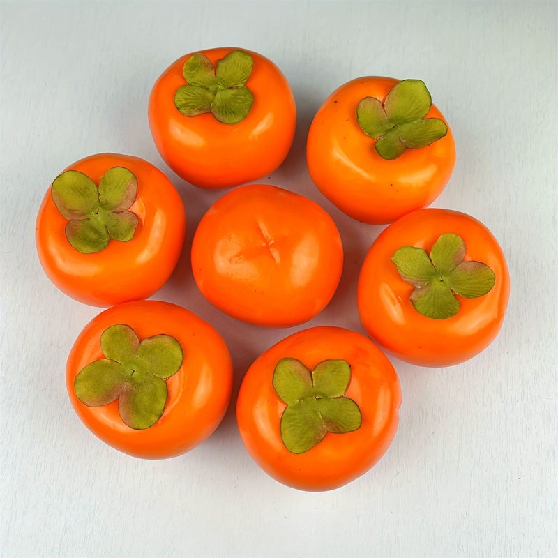 7pcs Realistic Artificial Persimmons Foam Decorations For Home Party Holiday Kitchen Hotel - Image 5