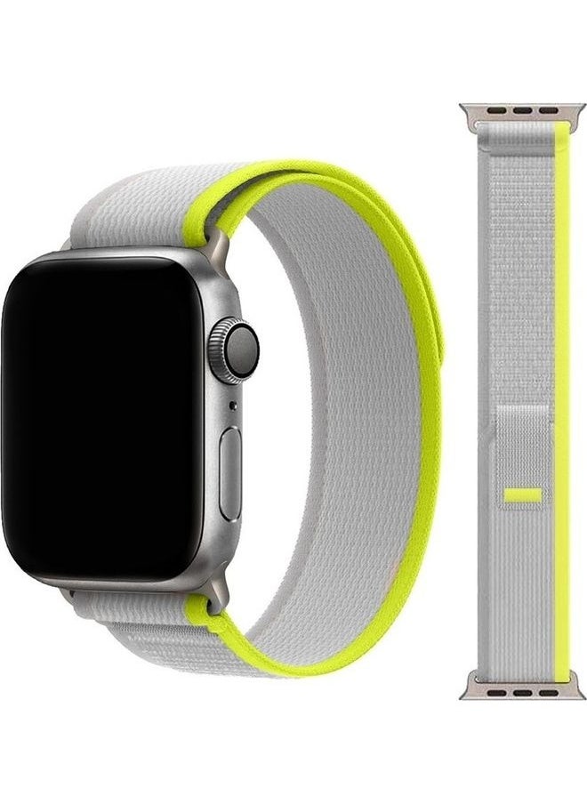 NIBEMINENT - 2Pack for Apple Watch Trail Band 49mm 45mm 44mm 42mm Nylon Woven Sport Strap for iWatch Series Ultra/8/7/SE/6/5/4/3/2/1 Grey/Black - Image 1