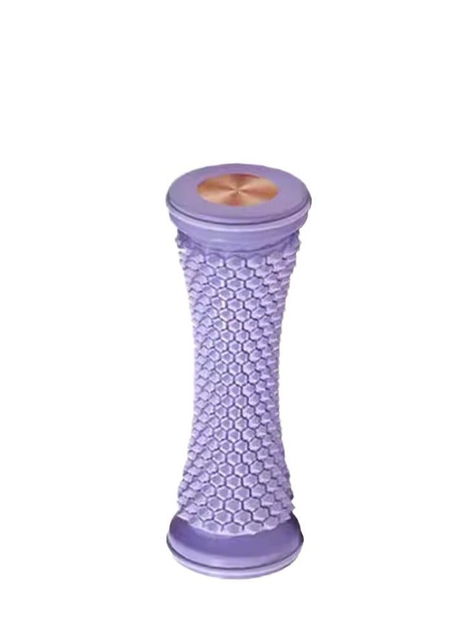 Massage the soles of your feet to alleviate foot pressure and promote relaxation. Utilize a foot massage roller and a pointed massage ball to relieve discomfort caused by conditions such as flat feet, running, or prolonged wearing of high heels. The color purple is often associated with soothing and calming effects. - Image 2