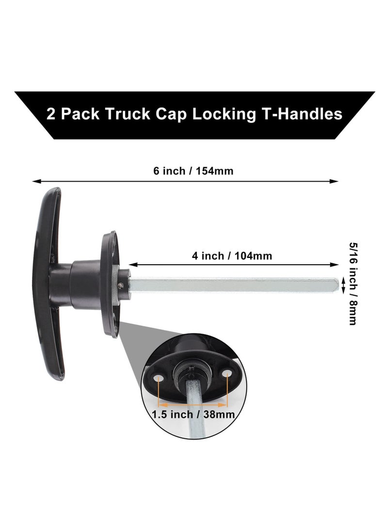 SYOSI Truck Cap Locking T-Handles 1 Pack Camper Topper Locks with Keys, Canopy Replacement Locks Blind Mount Locks for RV Caravan Motorhomes Black - Image 3