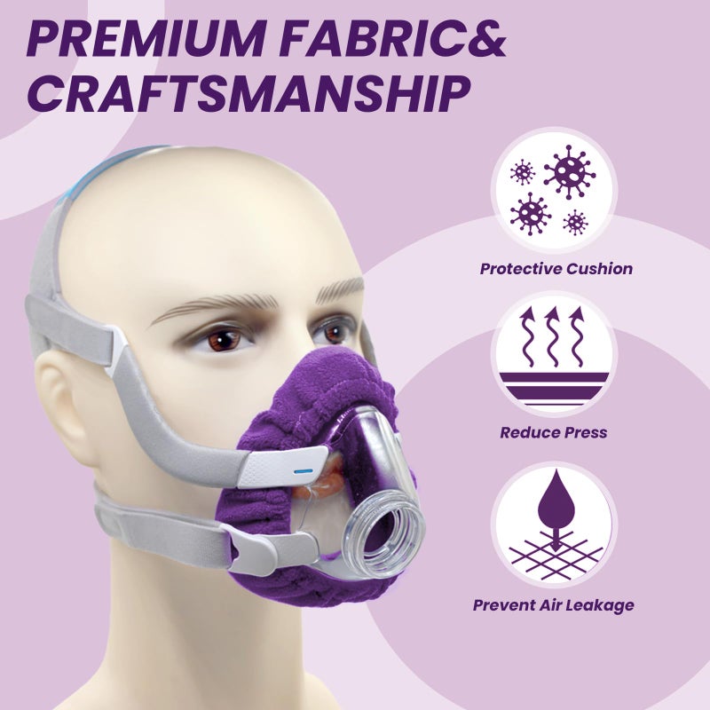 NATAKU 4-Pack Small CPAP' Mask Liners Compatible with F20 Full Face Masks Cushion, Reusable Comfort Cushioned Cushion Covers, Absorb Facial Oils and Moisture to Improve Mask Wear Experience - Image 3