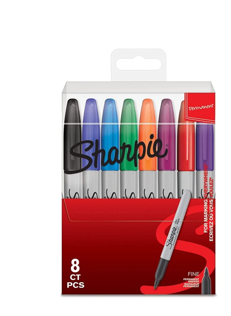 Sharpie Sharpie 8-Piece Fine Tip Permanent Markers Set Multicolour 