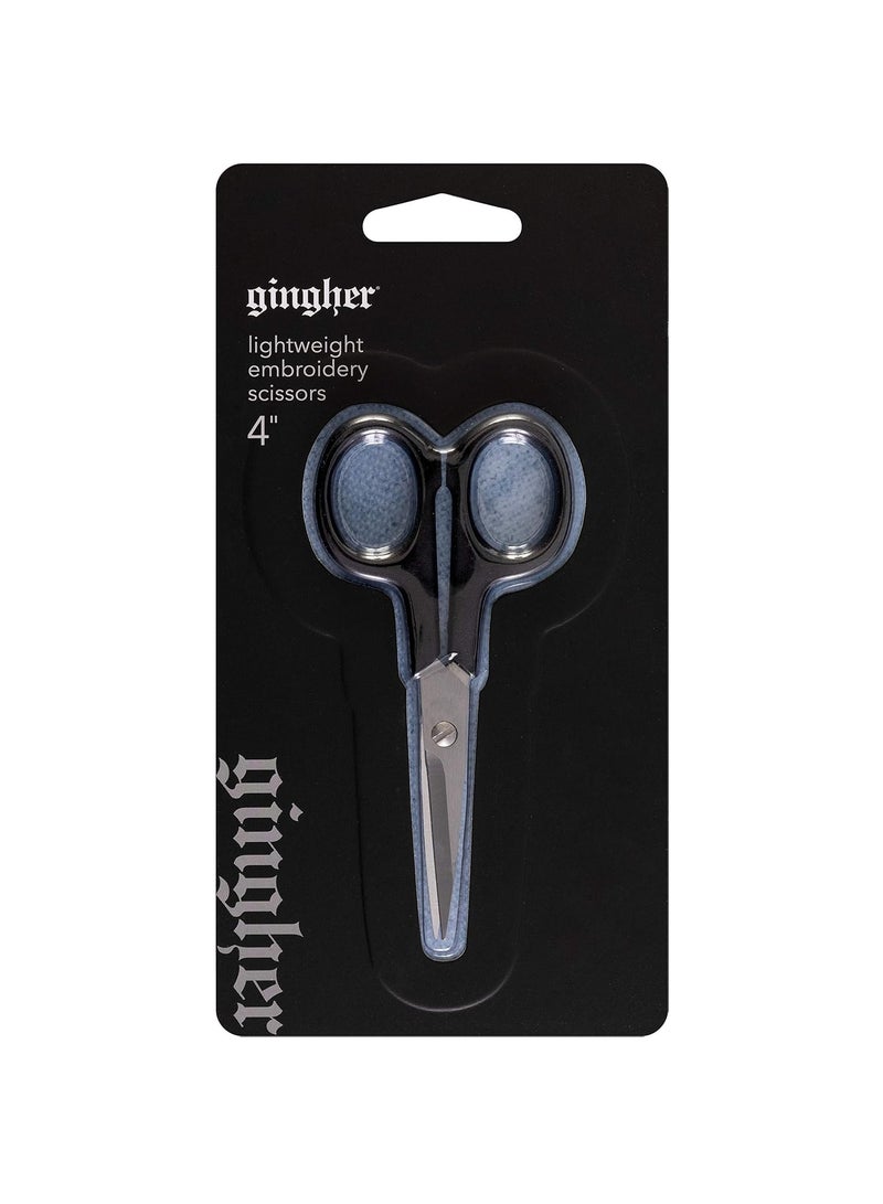 Gingher 01-005102 Lightweight Embroidery Scissors, 4-Inch , Black - Image 1
