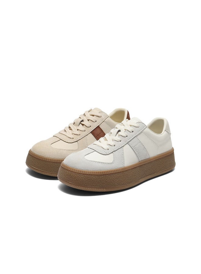 Belle Chestnut Crisp Retro Thick-soled Heightening Training Shoes For Women, New Style Color-block Casual Shoes Jd002cm5 Beige 38 - Image 5