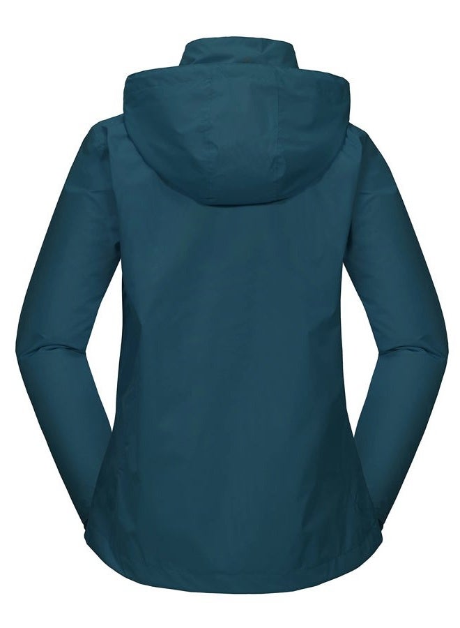Little Donkey Andy Women's Lightweight Waterproof Rain Jacket Outdoor Windbreaker Rain Coat Shell for Hiking, Travel Mosaic Blue M - Image 2