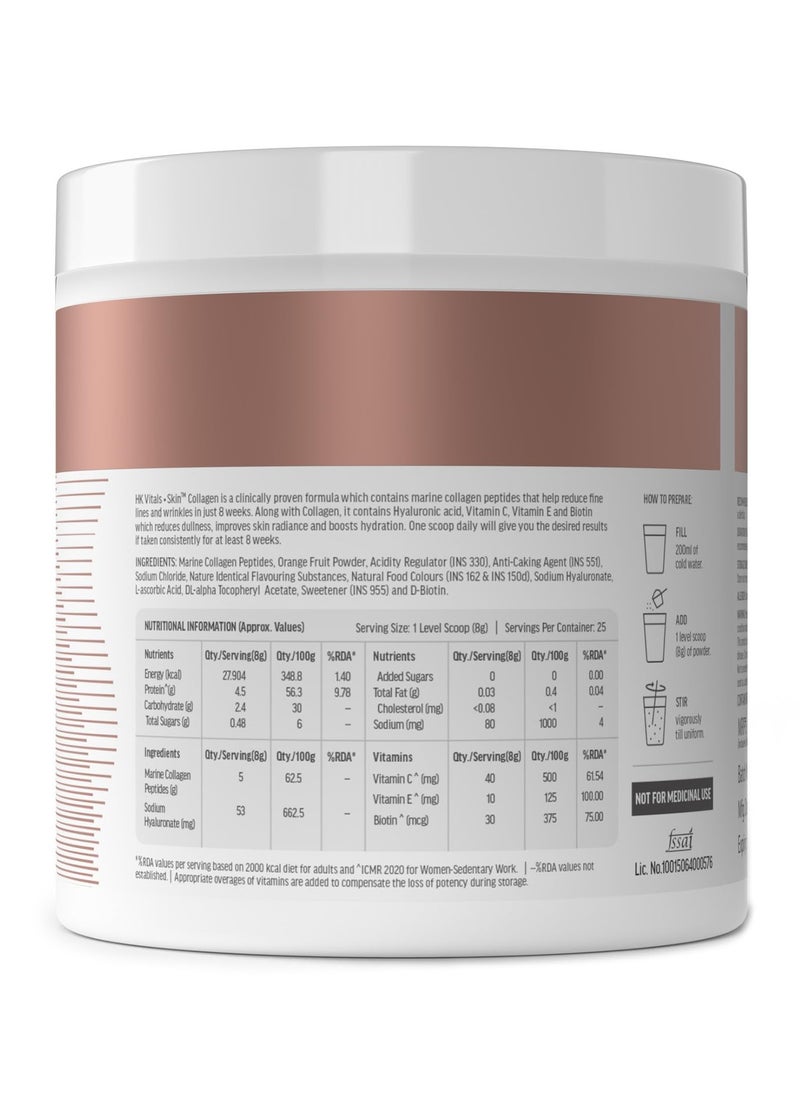 HEALTHKART - HealthKart HK Vitals Skin Radiance Collagen Powder Marine Collagen Watermelon 200 g Collagen Supplements for Women and Men with Biotin Vitamin C E Sodium Hyaluronate  for Healthy Skin Hair and Nails - Image 1