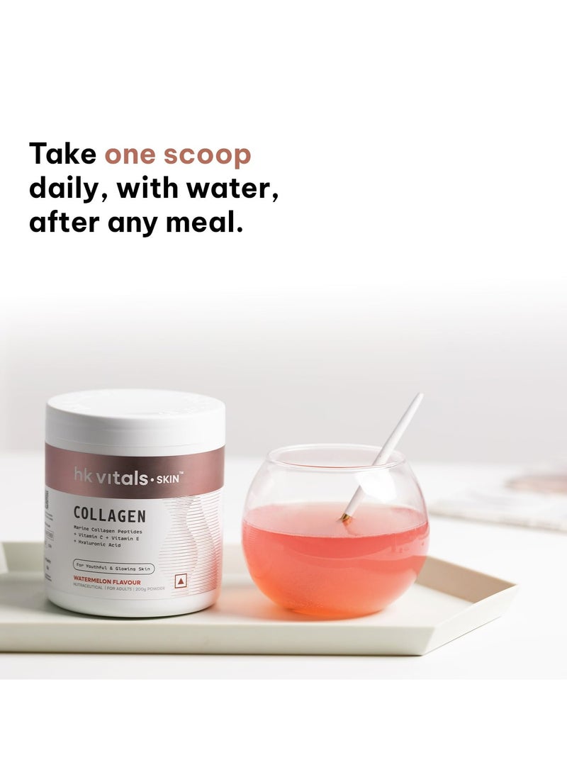 HEALTHKART - HealthKart HK Vitals Skin Radiance Collagen Powder Marine Collagen Watermelon 200 g Collagen Supplements for Women and Men with Biotin Vitamin C E Sodium Hyaluronate  for Healthy Skin Hair and Nails - Image 1