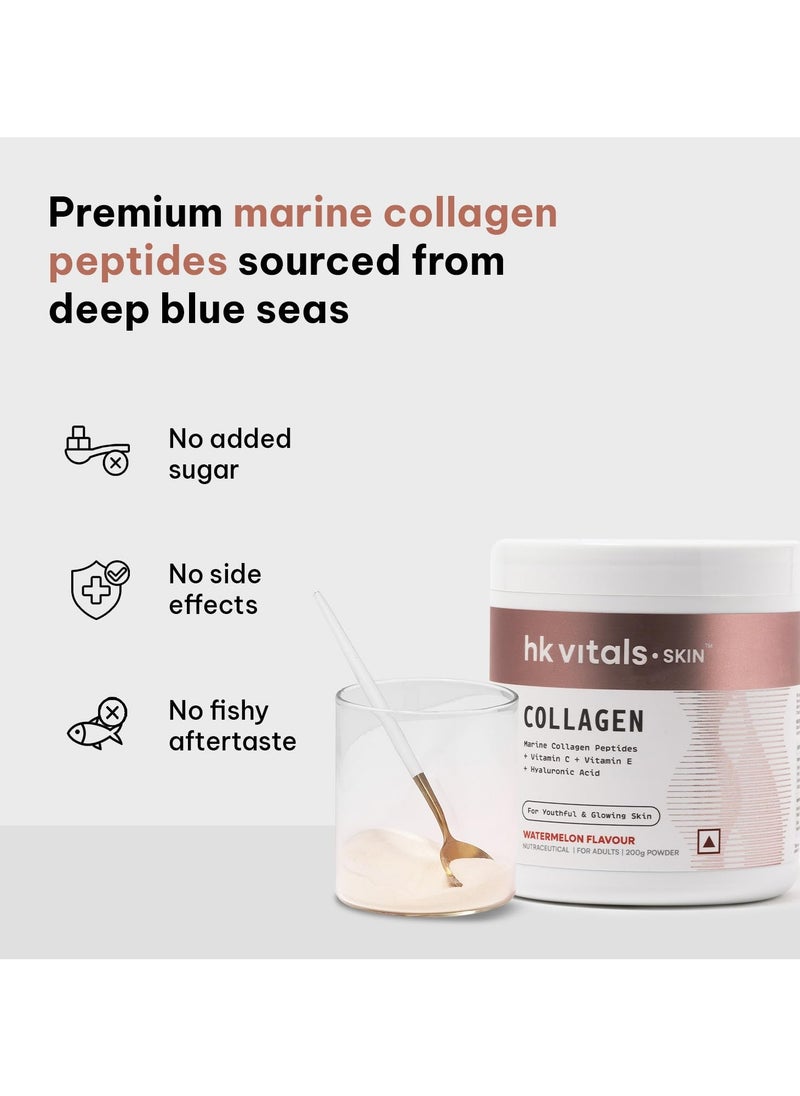 HEALTHKART - HealthKart HK Vitals Skin Radiance Collagen Powder Marine Collagen Watermelon 200 g Collagen Supplements for Women and Men with Biotin Vitamin C E Sodium Hyaluronate  for Healthy Skin Hair and Nails - Image 1
