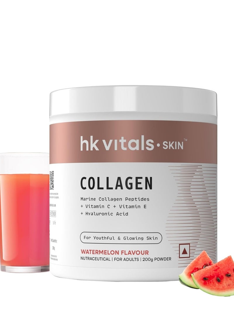 HEALTHKART - HealthKart HK Vitals Skin Radiance Collagen Powder Marine Collagen Watermelon 200 g Collagen Supplements for Women and Men with Biotin Vitamin C E Sodium Hyaluronate  for Healthy Skin Hair and Nails - Image 1