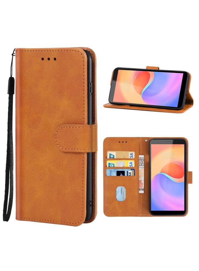 HuHa Case Cover Leather Phone Case For ZTE Blade A31 Plus(Brown)