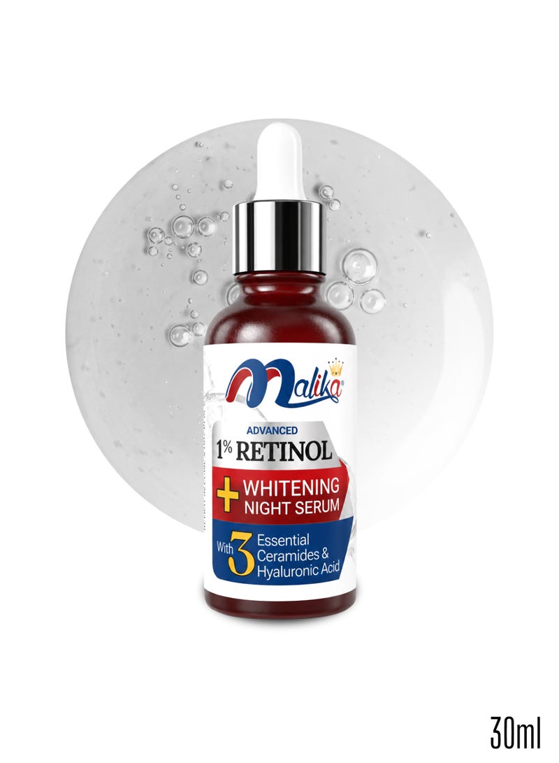 Malika Retinol + Glowing Serum 30ml | Anti Aging Serum for Face | Dark Spot Remover | Retinol Serum - Image 1
