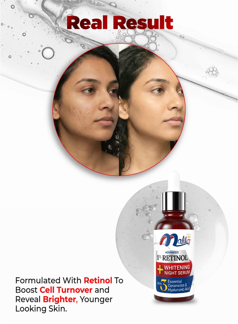 Malika Retinol + Glowing Serum 30ml | Anti Aging Serum for Face | Dark Spot Remover | Retinol Serum - Image 5