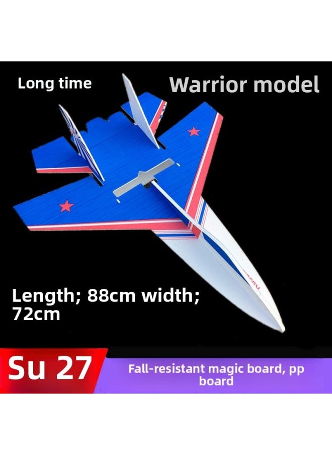 Model Remote Control Aircraft Fixed Wing PP Magic Board KT Su 27 Foam Su27 Remote Control Model Glider Assembly-Color:K6p Remote Control Complete Machine Package Comes Standard With (high Speed)-Specifications:Swallow (red And Blue) Without Cutting