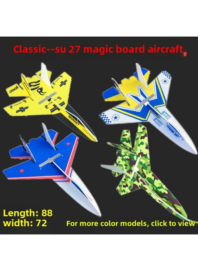 Model Remote Control Aircraft Fixed Wing PP Magic Board KT Su 27 Foam Su27 Remote Control Model Glider Assembly-Color:K6p Remote Control Complete Machine Package Comes Standard With (high Speed)-Specifications:Swallow (red And Blue) Without Cutting