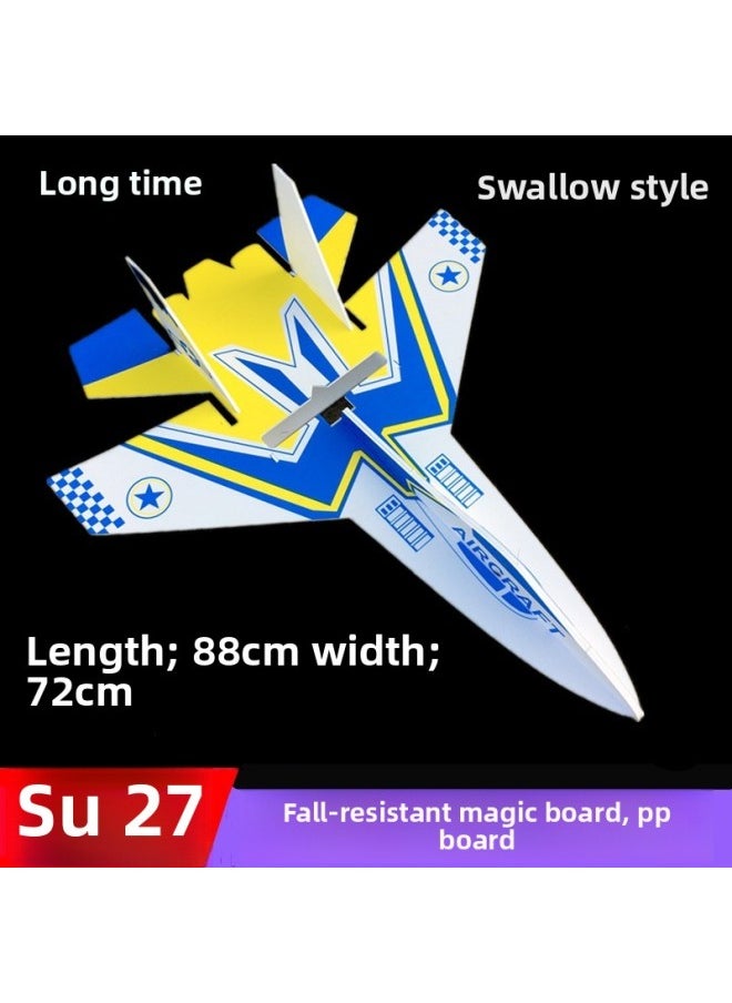 Model Remote Control Aircraft Fixed Wing PP Magic Board KT Su 27 Foam Su27 Remote Control Model Glider Assembly-Color:K6p Remote Control Complete Machine Package Comes Standard With (high Speed)-Specifications:Swallow (red And Blue) Without Cutting