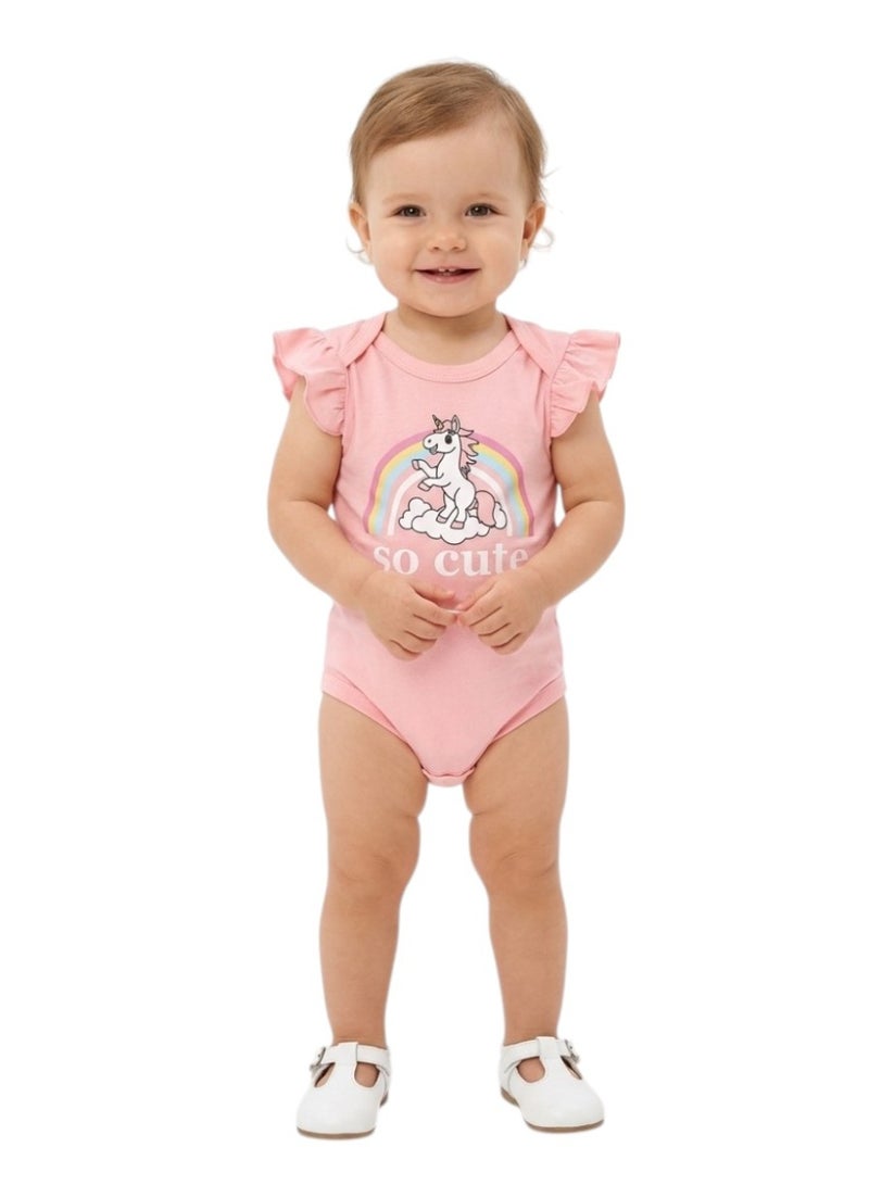 Bambimici Baby  Cotton Unicorn Bodysuit Short Sleeve  – 3-Piece Newborn Outfit - Image 4
