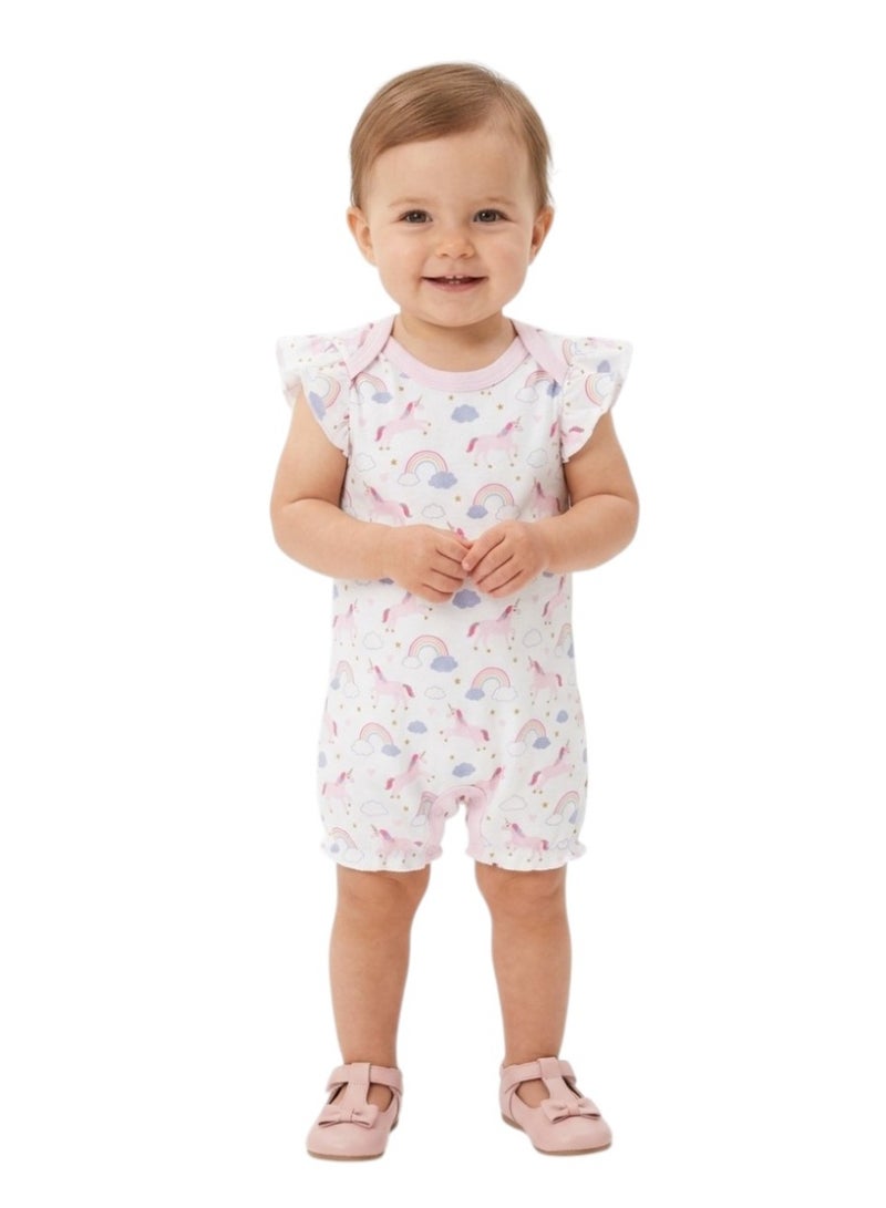 Bambimici Baby  Cotton Unicorn Bodysuit Short Sleeve  – 3-Piece Newborn Outfit - Image 3