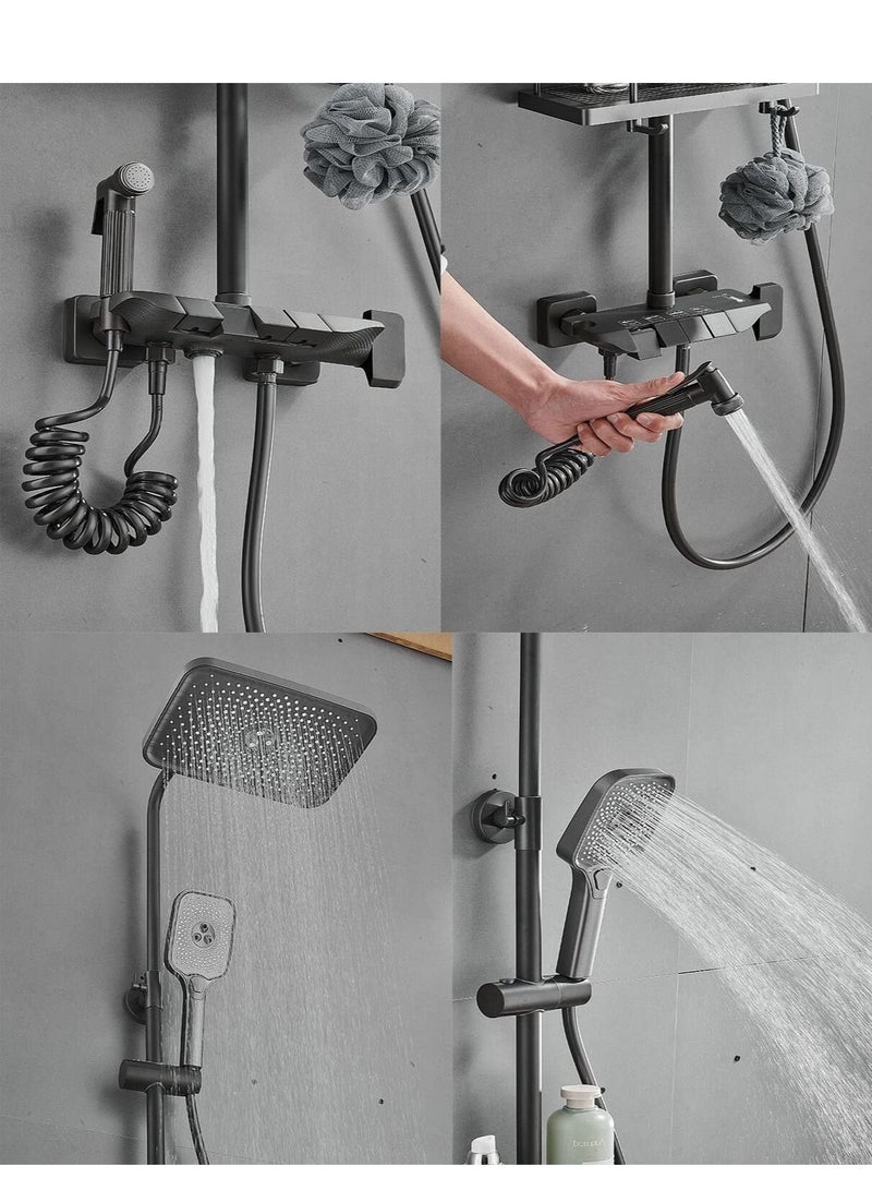 Beauenty Set, Thermostaticc Shower Faucet Set Wall Mounted Shower Faucet Set Piano and Shower Keys with Bath Spout, Hand Sprayer - Image 3