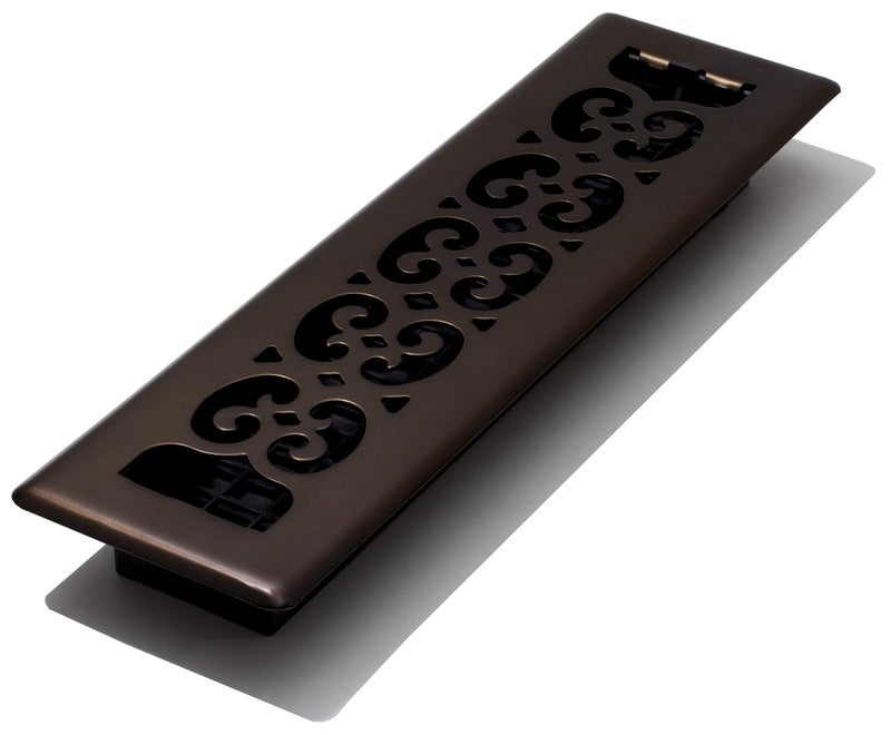 Decor Grates SPH212RB Scroll Design Floor Register 2x12 Inches Rubbed Bronze Finish