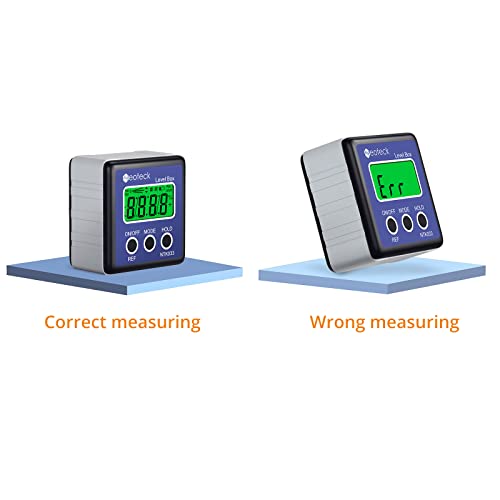 Neoteck Digital Angle Finder LCD Digital Angle Gauge Waterproof Protractor Inclinometer Bevel Box for Helicopter Bevel Angle of Miter Saw Automobile Test and Repair and ect-Blue - Image 4