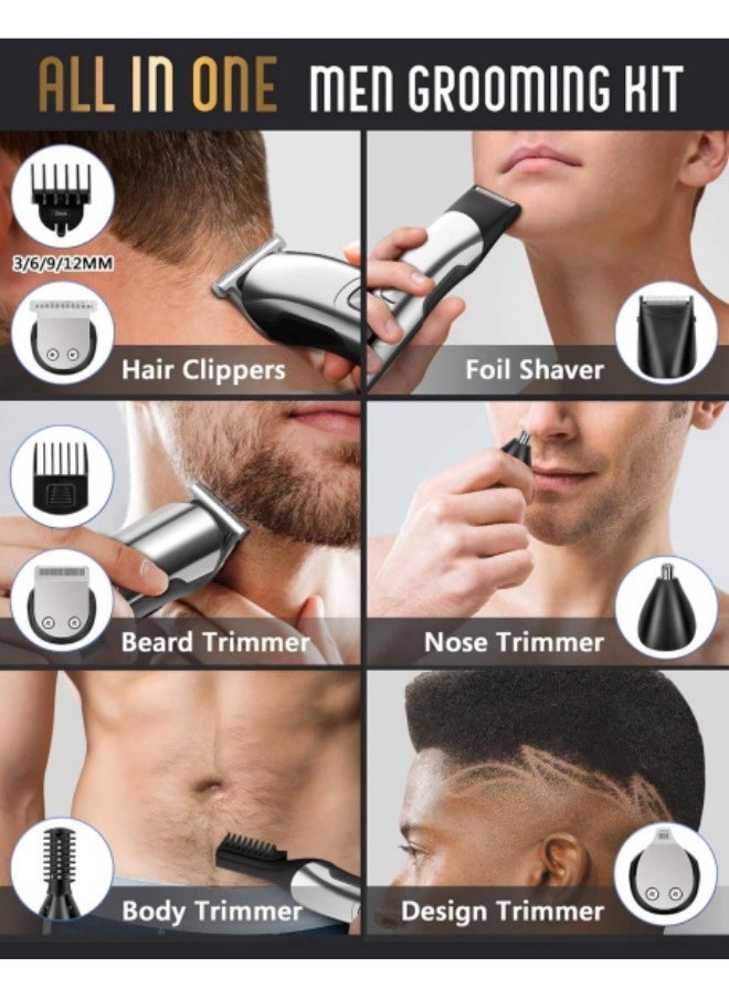 DOSCHER - Hair Trimmer for Men,11 in 1 Mens Beard Grooming Kit,Electric Nose Hair Trimmer for Beard, Head, Face and Body, Cordless Hair Clipper Waterproof USB Rechargeable - Image 1