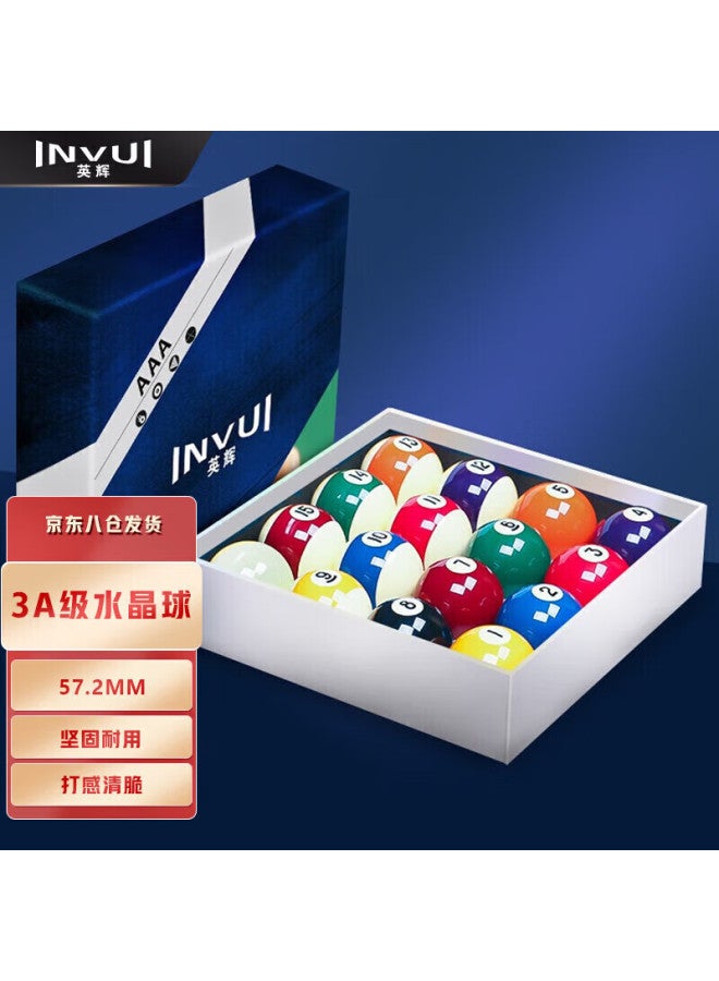 Invui Billiard Ball, Black 8 Pool Ball, Chinese Style Ball, Large Size Ball, 16 Color Crystal Ball, American Pool Table Accessory, 57.2mm - Image 1