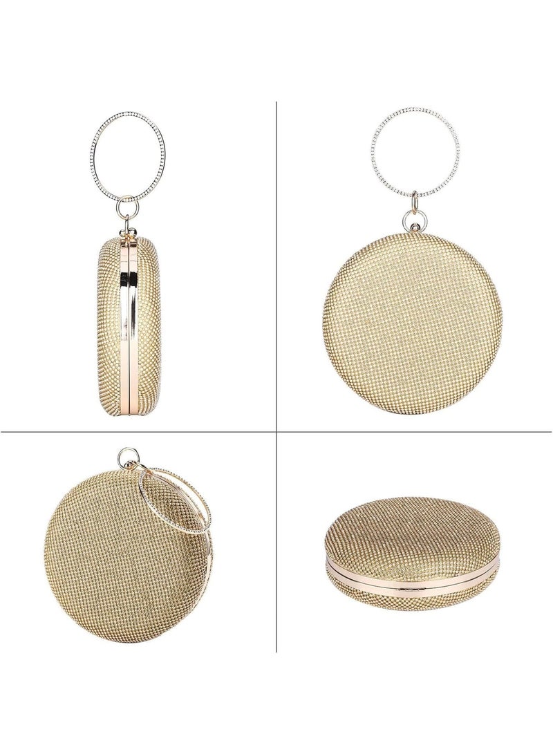 SOLARAE Women Crystal Evening Clutch Bag, Sparkly Wristlet Wedding Prom Party Purse Handbags, Party Prom Wedding Bag, for Wedding and Party - Image 3